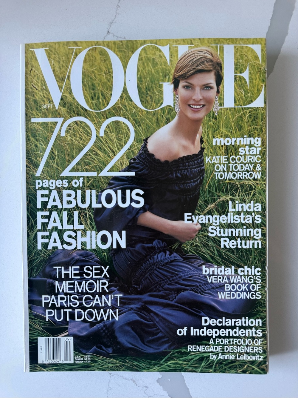 Vogue Magazine September 2001: Cover - Linda Evangelista